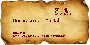 Bernsteiner Markó névjegykártya